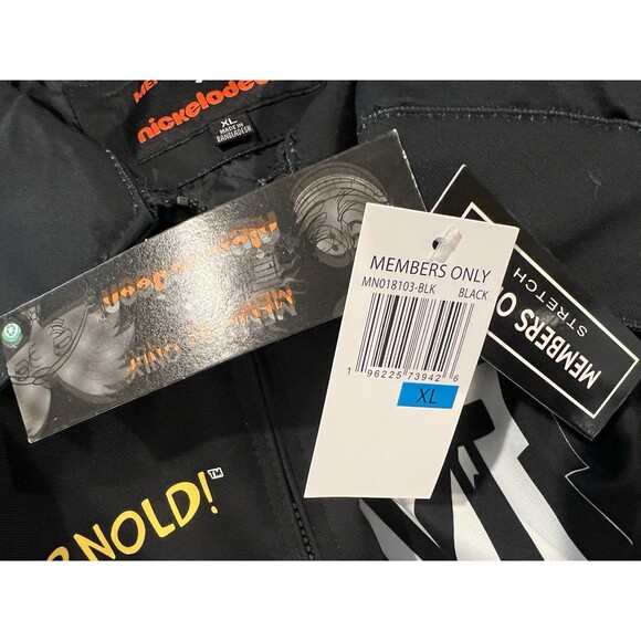 NICKELODEON Hey Arnold X MEMBERS ONLY Black Graphic Jacket Men’s Unisex Size XL - Picture 9 of 11